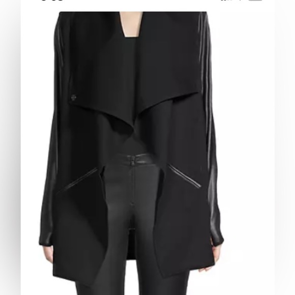 Spanx drape front faux leather jacket NWOT - Picture 3 of 9